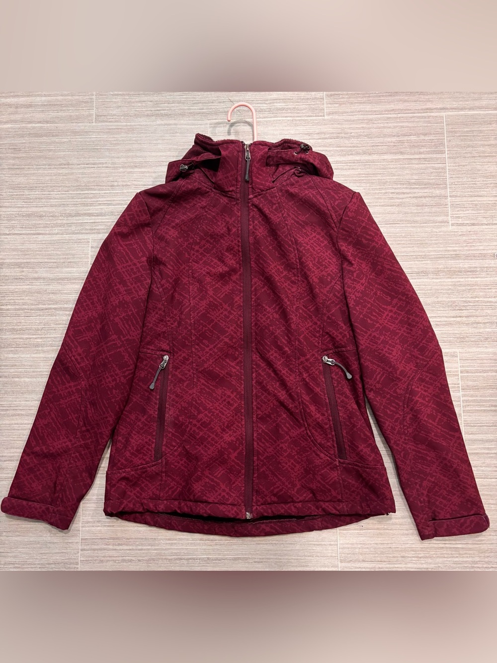 St. John's Bay Plush Hooded Jacket in Burgundy